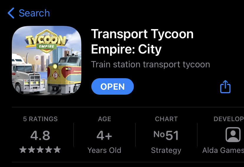 Transport Tycoon na App Store